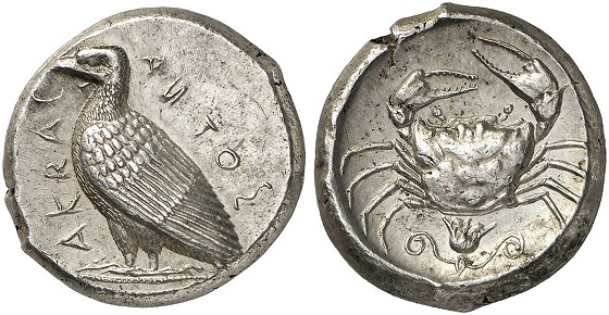 Zdj. 1. Sycylia, Akragas, Tetradrachma, ok. 450 p.n.e.